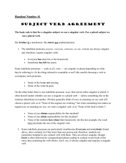 Subject Verb Agreement