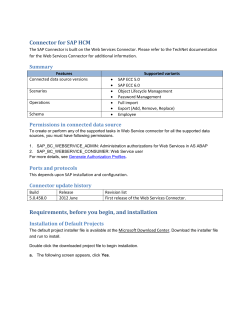 Exposing Web Service for SAP ECC 6 Connector