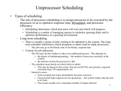 Uniprocessor Scheduling