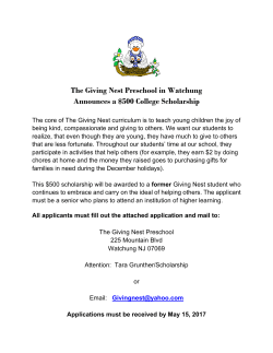 The Giving Nest Preschool in Watchung Announces a $500 College