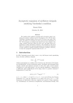Asymptotic expansion of oscillatory integrals satisfying