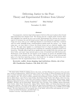 Delivering Justice to the Poor: Theory and Experimental Evidence