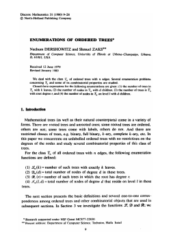 ENUMERATIONS OF ORDERED TREES*