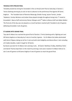 TEESDALE INTO PRELIM FINAL Teesdale proved too strong for