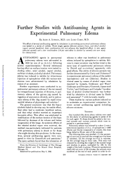 Further Studies with Antifoaming Agents in Experimental Pulmonary