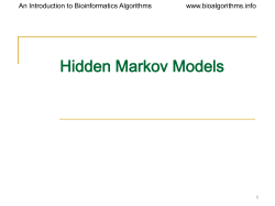 Hidden Markov Models - Department of Computer Sciences