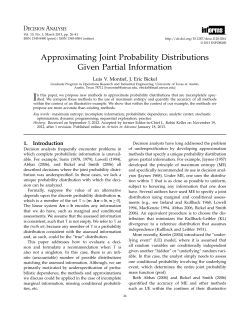 Approximating Joint Probability Distributions Given Partial Information
