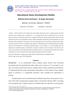 Educational Game Development Models