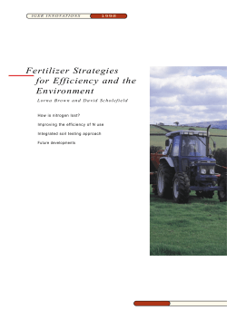 Fertilizer Strategies for Efficiency and the Environment