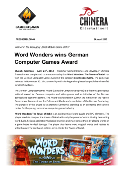 Word Wonders wins German Computer Games Award