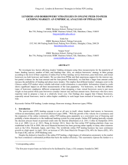 lenders and borrowers` strategies in online peer-to