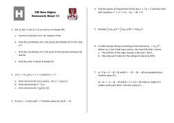 CfE New Higher Homework Sheet 13 b. Find the coordinates of E