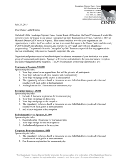 Dear Dunes Center Volunteers - Guadalupe