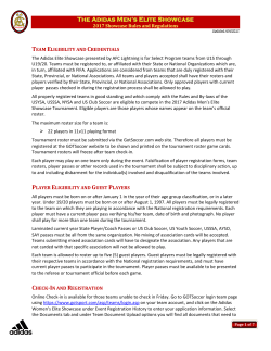 2017 Showcase Rules and Regulations TEAM ELIGIBILITY AND