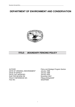 DEC Boundary Fencing Policy