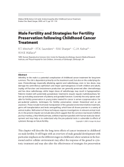 Male Fertility and Strategies for Fertility Preservation following