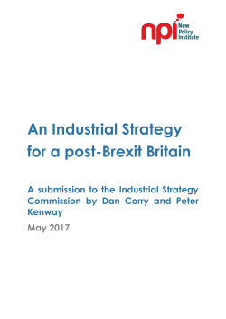 An Industrial Strategy for a post