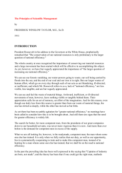 The Principles of Scientific Management