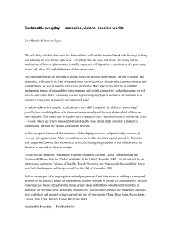 Sustainable everyday &mdash; scenarios, visions, possible worlds