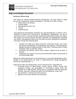 High Level Design Document - CUIT Enterprise Business