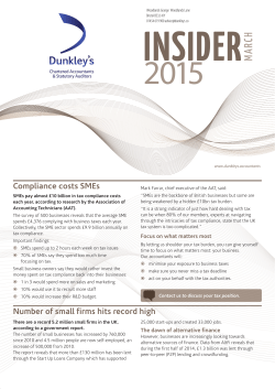Number of small firms hits record high Compliance costs