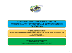 TANZANIA EACO The Role of Regulation in the Development and