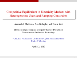 Competitive Equilibrium in Electricity Markets with - cps