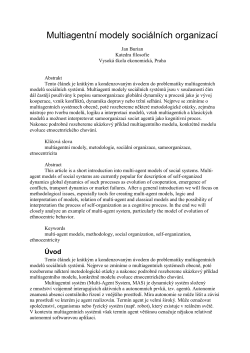 Multiagentn&iacute; modely soci&aacute;ln&iacute;ch organizac&iacute;