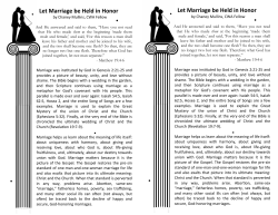 Let Marriage Be Held in Honor