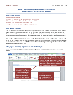 How to Create and Modify Page Numbers in the American University