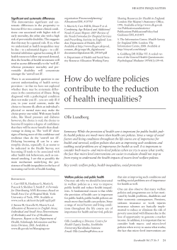 How do welfare policies contribute to the reduction of health