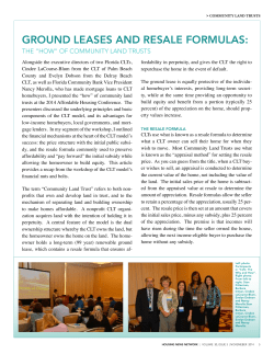 ground leases and resale formulas