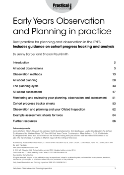 Early Years Observation and Planning in practice