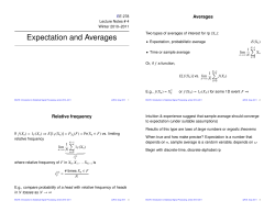 Expectation and Averages