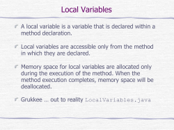 Local Variables