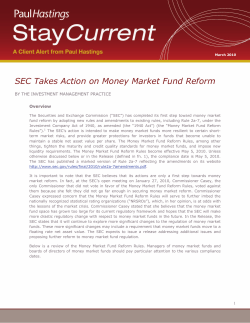 SEC Takes Action on Money Market Fund Reform