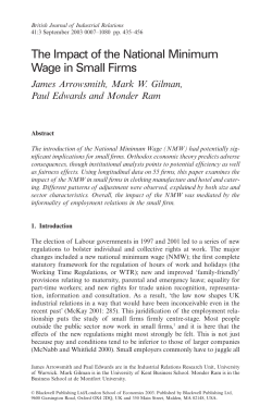 The Impact of the National Minimum Wage in Small Firms