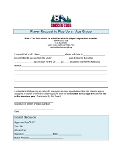 Player Request to Play Up an Age Group Board Decision