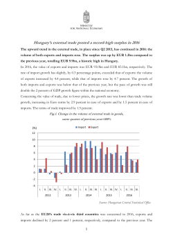 Hungary`s external trade posted a record-high surplus