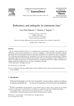 Robustness and ambiguity in continuous time