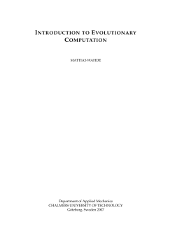 INTRODUCTION TO EVOLUTIONARY COMPUTATION