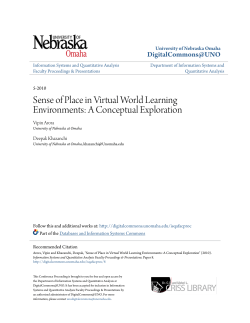 Sense of Place in Virtual World Learning Environments: A