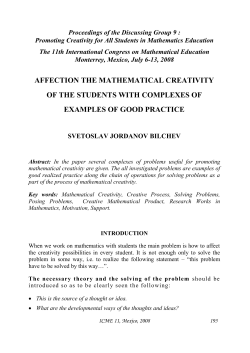 Affection the Mathematical Creativity of the Students with