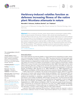 Herbivory-induced volatiles function as defenses increasing fitness