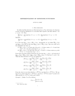 DIFFERENTIATION OF MONOTONE FUNCTIONS 1. Dini derivates