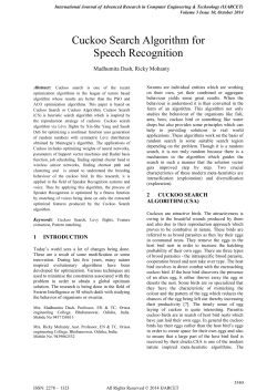 Cuckoo Search Algorithm for Speech Recognition