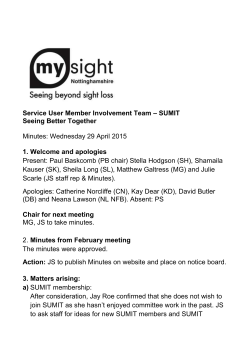Click here to SUMIT Minutes April 2015
