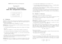 Lecture 8 &pi;-systems, &lambda;-systems, and the uniqueness lemma