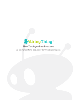 New Employee Best Practices 10 documents to consider for your