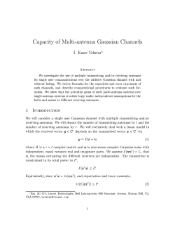 Capacity of Multi-antenna Gaussian Channels DI